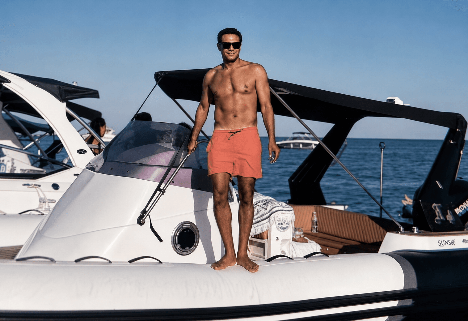Asser Yassin enjoying a private yacht experience